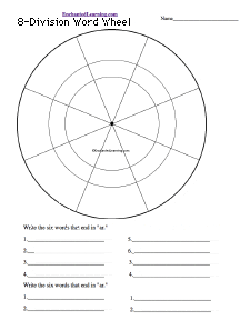 Search result: 'Blank Word Wheel - Bottom: Printable Worksheet'