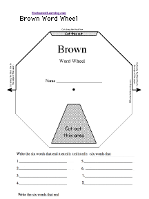 Search result: 'Brown Word Wheel - Top: Printable Worksheet'