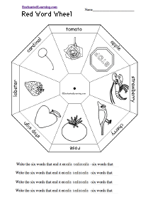 Search result: 'Red Word Wheel  - Bottom: Printable Worksheet'