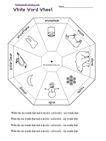 Search result: 'White Word Wheel  - Bottom: Printable Worksheet'