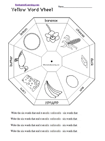 Search result: 'Yellow Word Wheel  - Bottom: Printable Worksheet'