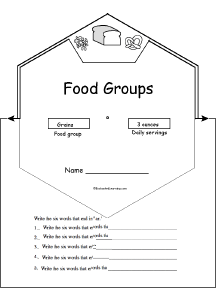 Search result: 'Food Groups Wheel : Printable Worksheet'