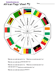 Search result: 'African Flags Wheel #2  - Bottom: Printable Worksheet'