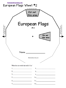 Search result: 'European Flags Wheel #2 - Top: Printable Worksheet'