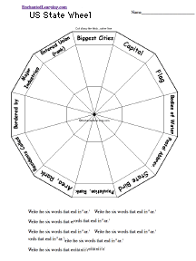 Search result: 'US State Wheel  - Bottom: Printable Worksheet'