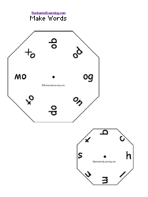 Search result: 'Make Words Wheel &#8212;o&#8212;  - Bottom: Printable Worksheet'