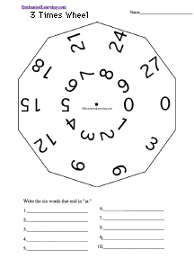 Search result: 'Three Times Wheel - Bottom: Printable Worksheet'