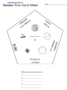 Search result: 'Number Five Wheel - Bottom: Printable Worksheet'