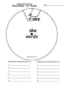 word wheels rhyming words or word families printable worksheets enchantedlearning com