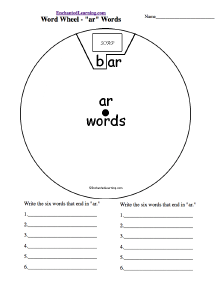 Search result: 'Word Wheel - AR Words: Printable Worksheet'