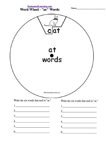 Search result: 'Word Wheel - AT Words: Printable Worksheet'