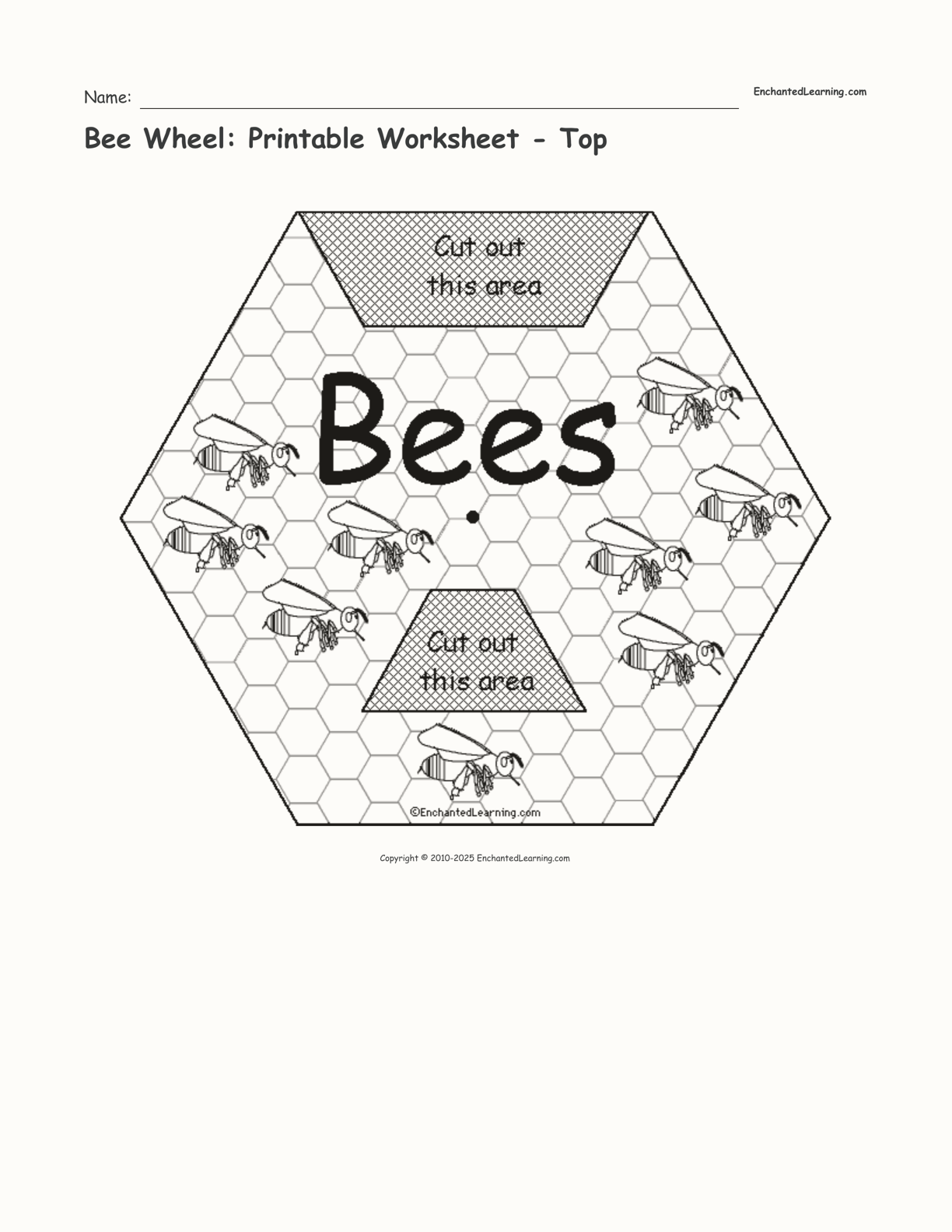 Bee Wheel: Printable Worksheet interactive printout page 2