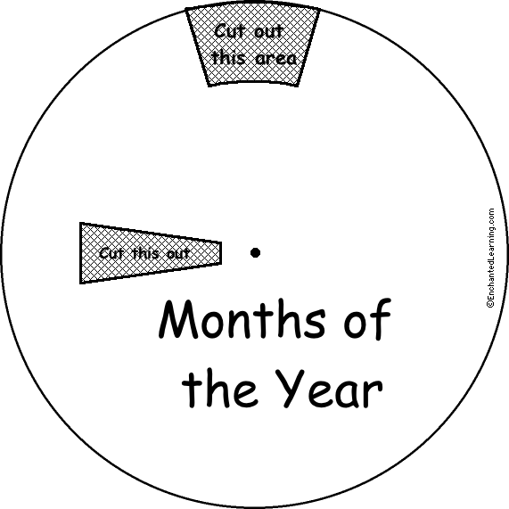 Search result: 'Months Word Wheel - Top: Printable Worksheet'