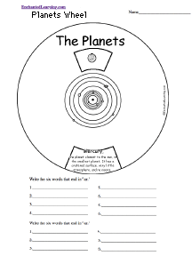 planets word wheel printable worksheet enchantedlearning com