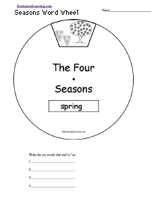 Search result: 'Seasons Word Wheel: Printable Worksheet'