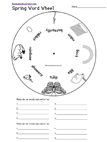 Search result: 'Spring Word Wheel - Bottom: Printable Worksheet'