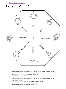 Search result: 'Summer Wheel  - Bottom: Printable Worksheet'