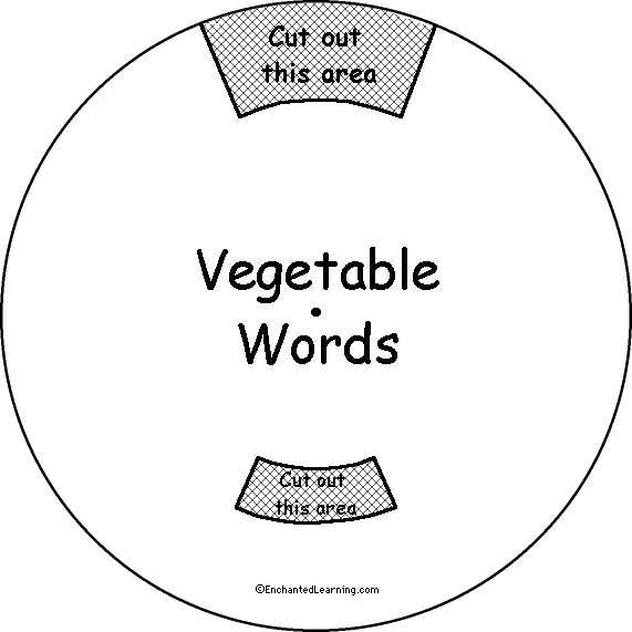 Search result: 'Vegetable Word Wheel - Top: Printable Worksheet'