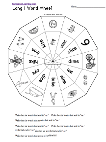 Search result: 'Long I Word Wheel  - Bottom: Printable Worksheet'