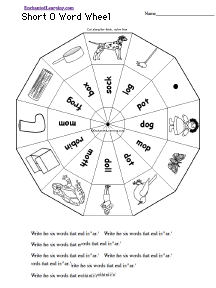 Search result: 'Short O Word Wheel  - Bottom: Printable Worksheet'