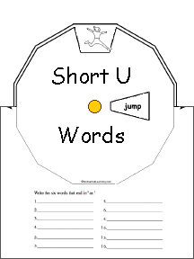 Search result: 'Short U Word Wheel : Printable Worksheet'